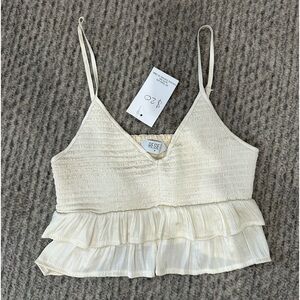 Women’s Cream Satin Crop Top, NWT!